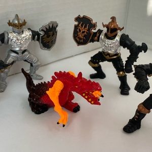 Chap Mei Dragon Force Lot Of 5 vtg action figures 4 knights, 1 dragon
